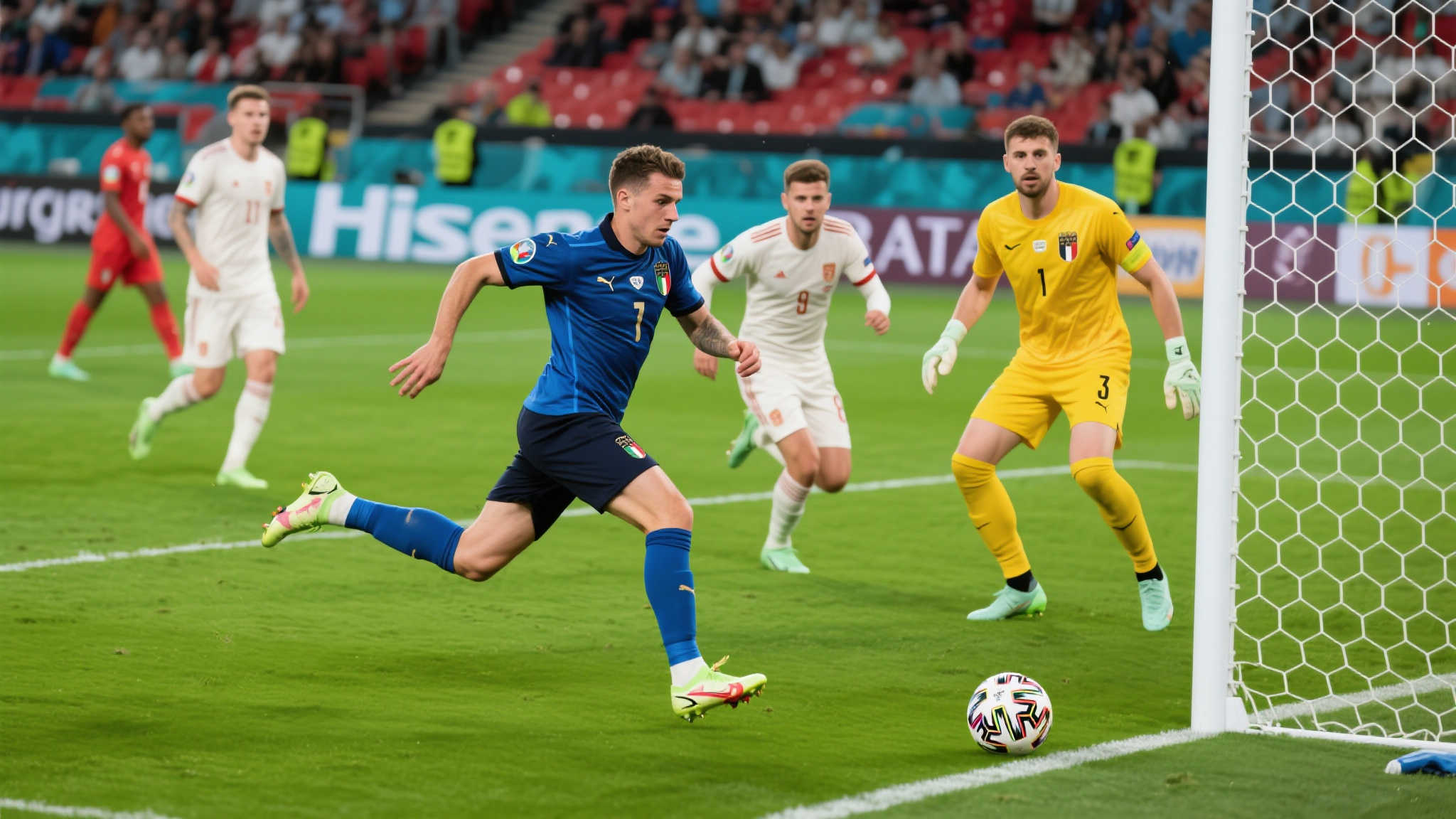 例如，在某次国际赛事中，一支队伍因后卫线压得过高且